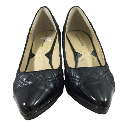 Adrienne Vittadini Jantine High Heel Shoes Womens 9 M Black Quilted Fine Leather - Picture 12 of 12